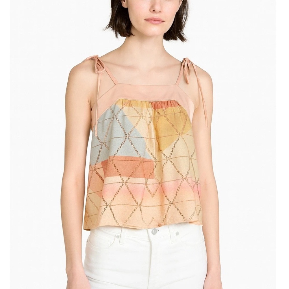 NWT Anthropologie Akemi + Kin Geo Print Tie Shoulder Tank